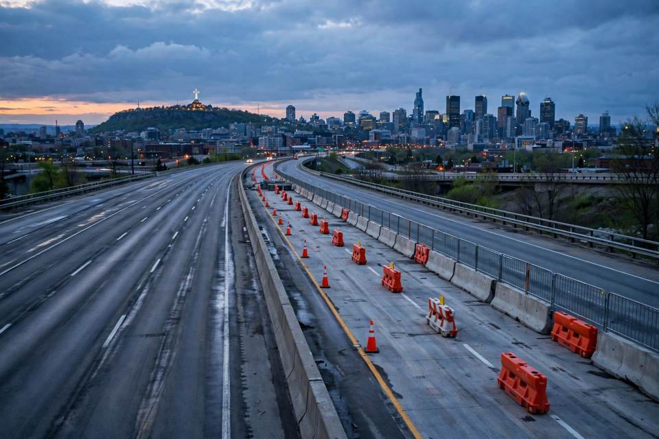 مونتريال (Montréal): إغلاقات مرتقبة على الطريق السريع 40 شرقا في مونتريال (Montréal) ومونتريال-إست خلال عطلة نهاية أسبوع 30 أكتوبر