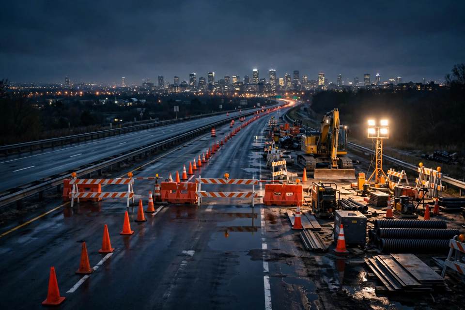 مونتريال-إست (Montréal-Est): إغلاقات جزئية وكلية على الطريق السريع 40 من 30 أكتوبر إلى 2 نوفمبر