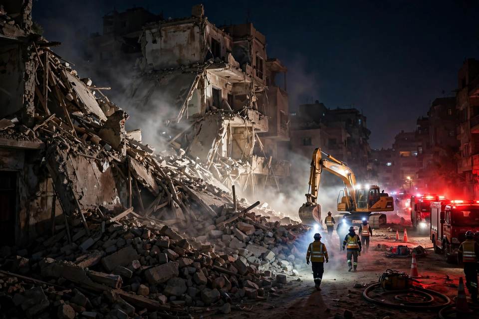 انهيار عقار سكني في حدائق القبة بالقاهرة: 4 قتلى و8 مصابين وعمليات البحث متواصلة