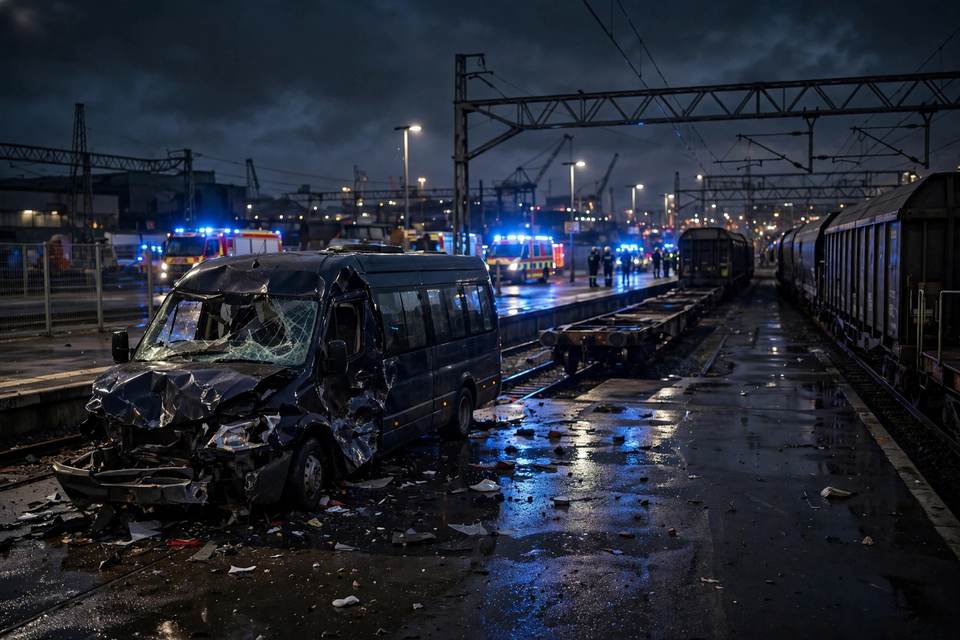 حادث في نفق المانش: اصطدام حافلة صغيرة بقطار في كالي يوقع 19 جريحاً